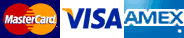 We accept MasterCard, Visa, and American Express